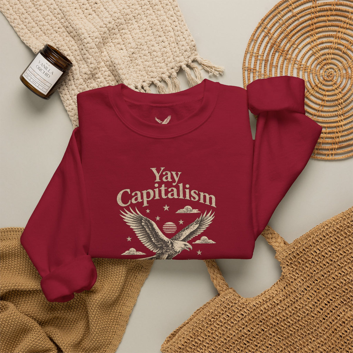Yay Capitalism Eagle - Crewneck Sweatshirt - Unisex
