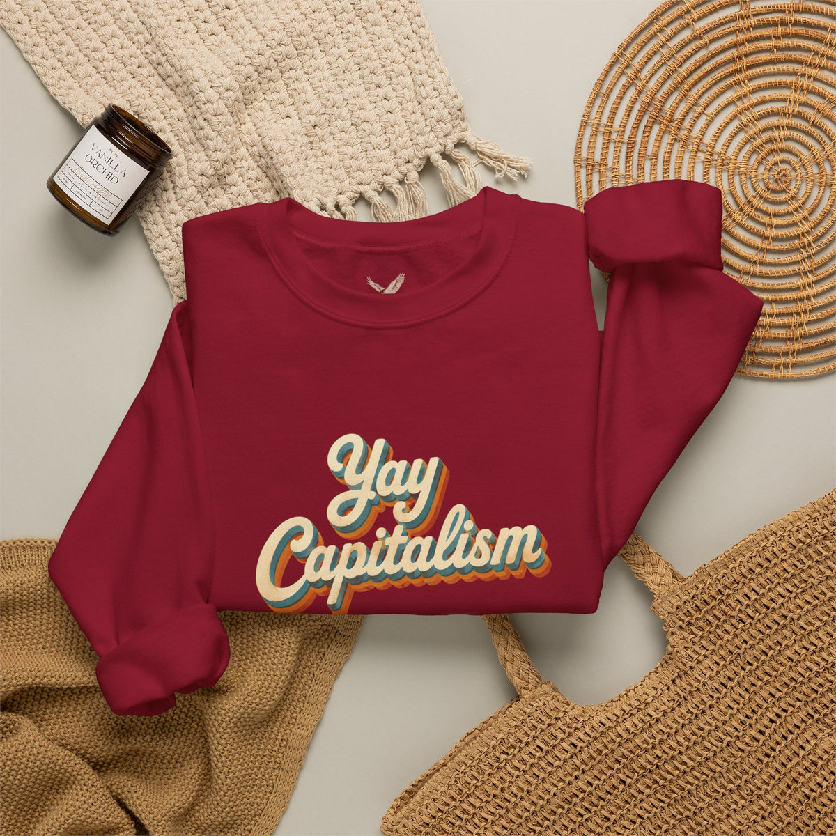 Yay Capitalism Retro - Crewneck Sweatshirt - Unisex