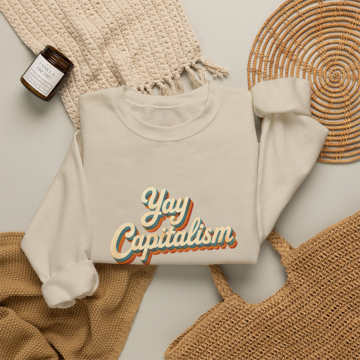 Yay Capitalism Retro - Crewneck Sweatshirt - Unisex