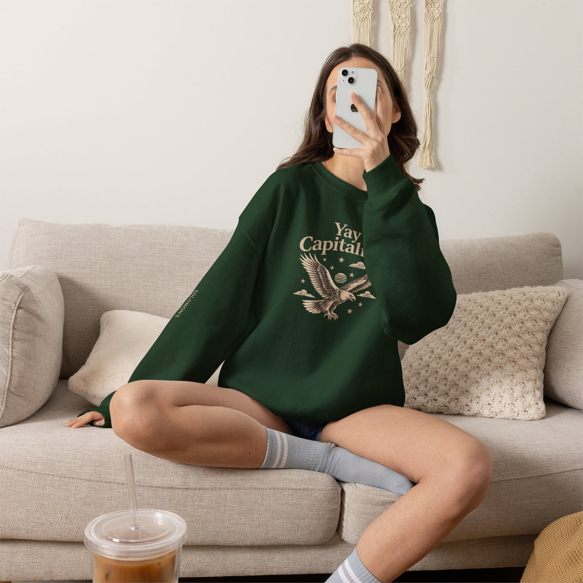 Yay Capitalism Eagle - Crewneck Sweatshirt - Unisex