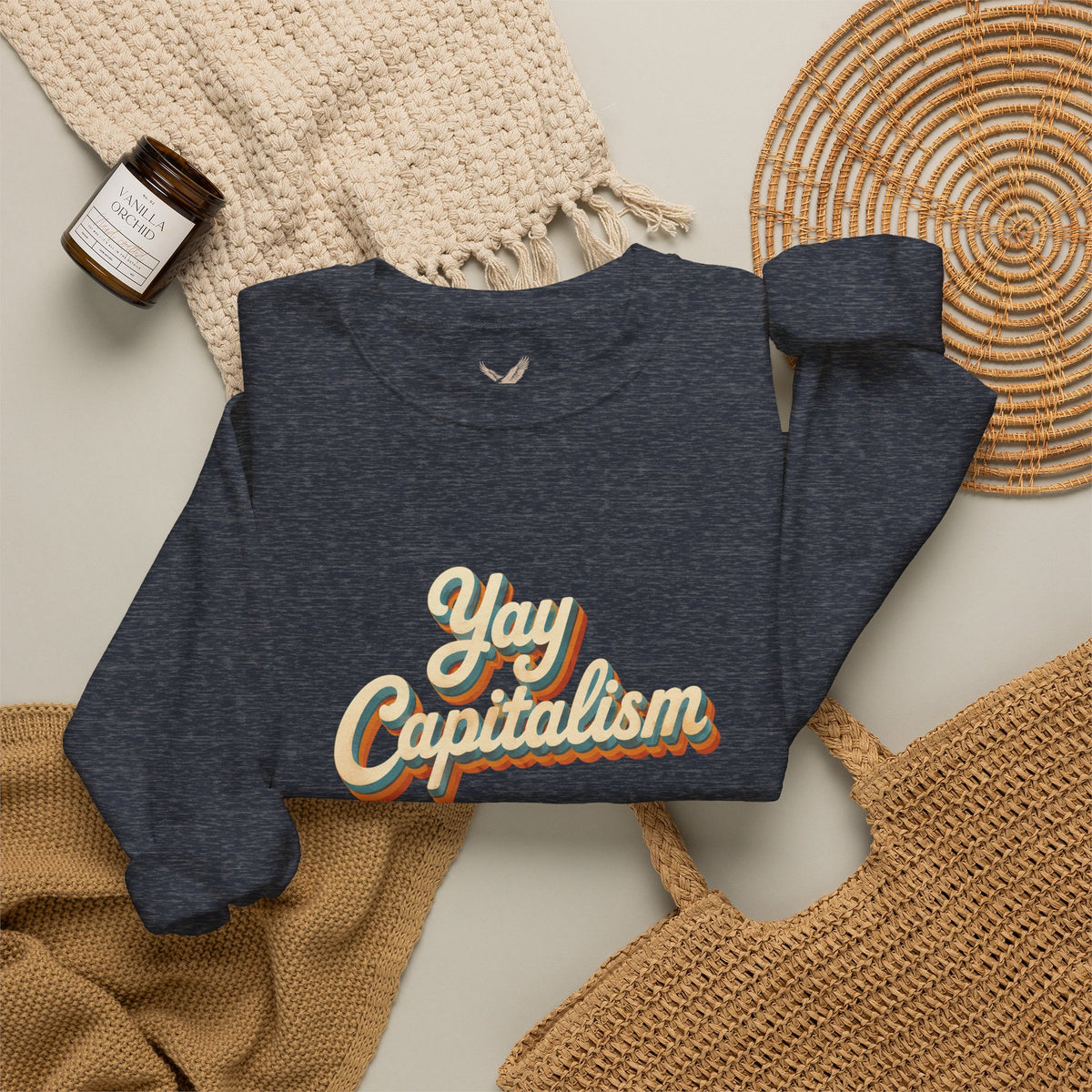 Yay Capitalism Retro - Crewneck Sweatshirt - Unisex