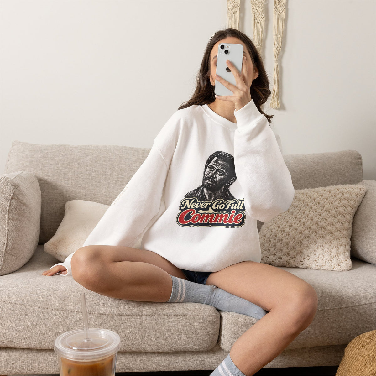 Never Go Full Commie - Crewneck Sweatshirt - Unisex