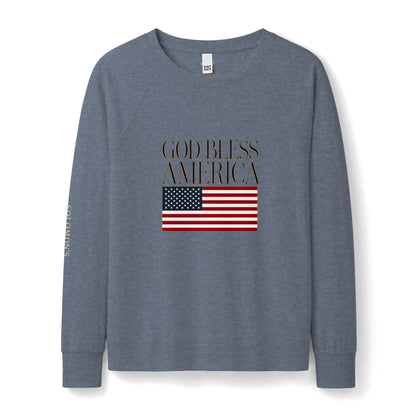 God Bless America (Lg) - French Terry Sweatshirt - Women's