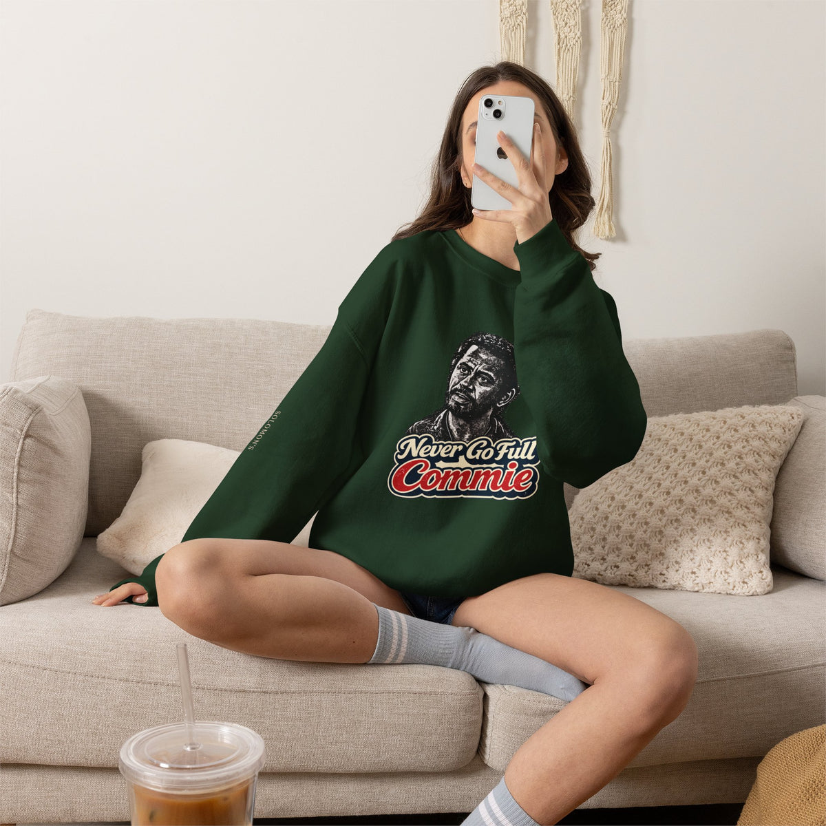 Never Go Full Commie - Crewneck Sweatshirt - Unisex