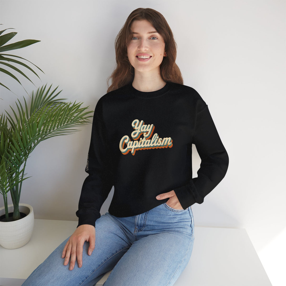 Yay Capitalism Retro - Crewneck Sweatshirt - Unisex
