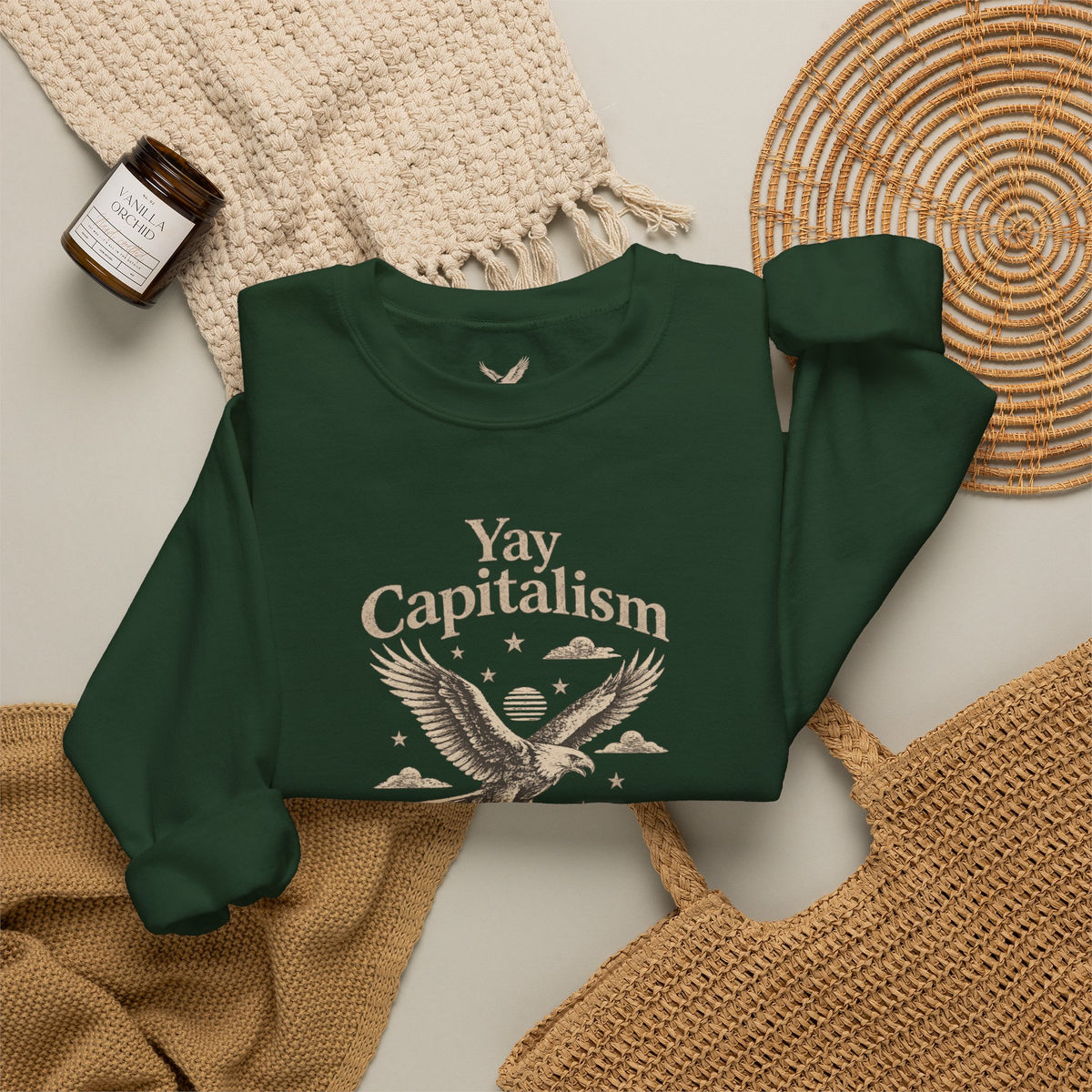 Yay Capitalism Eagle - Crewneck Sweatshirt - Unisex