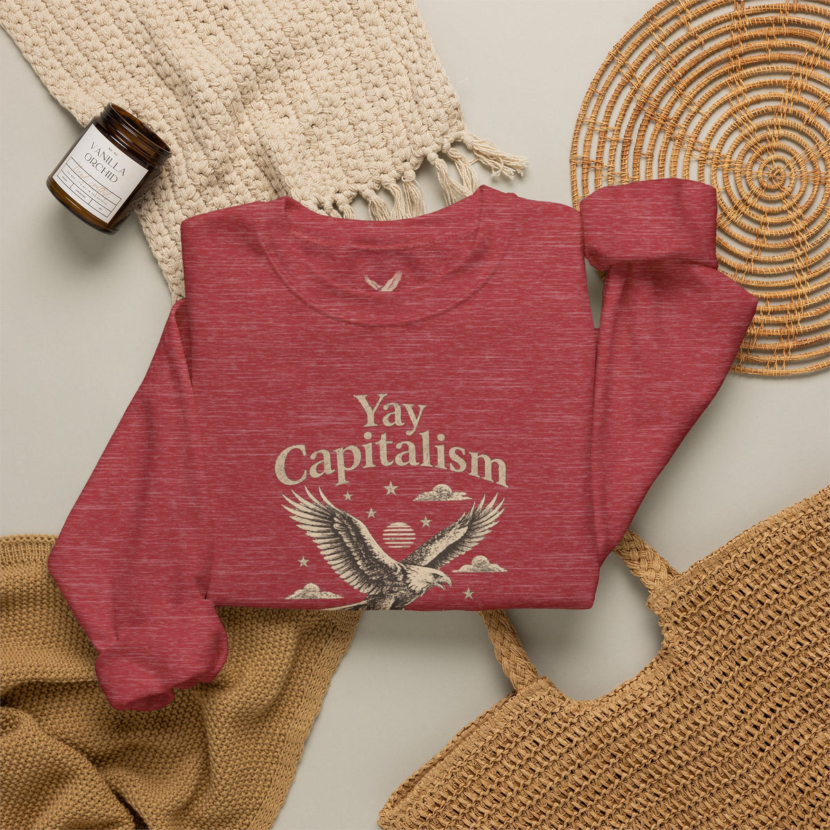 Yay Capitalism Eagle - Crewneck Sweatshirt - Unisex
