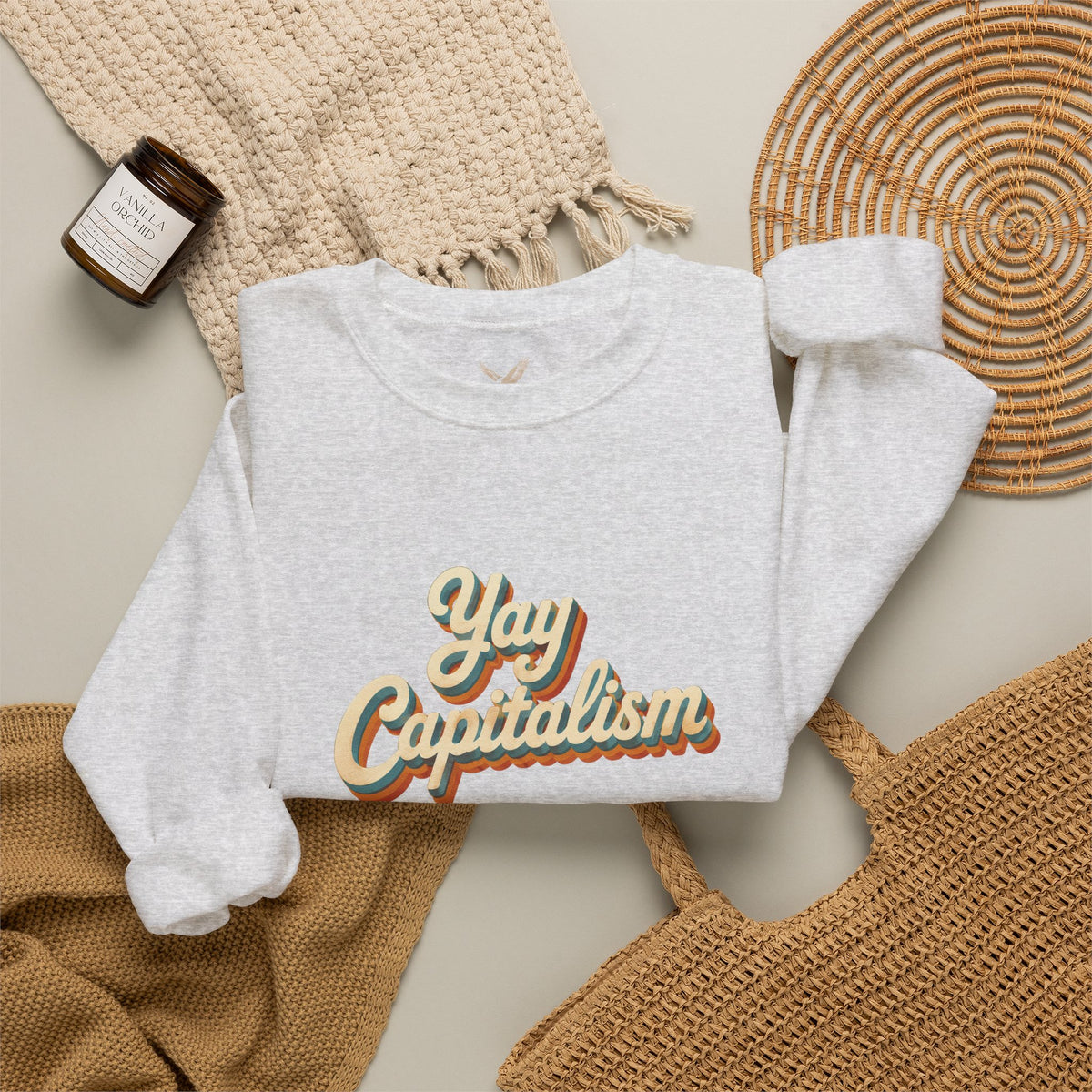 Yay Capitalism Retro - Crewneck Sweatshirt - Unisex
