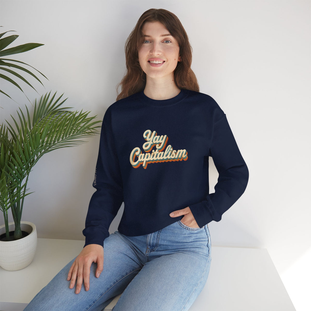 Yay Capitalism Retro - Crewneck Sweatshirt - Unisex