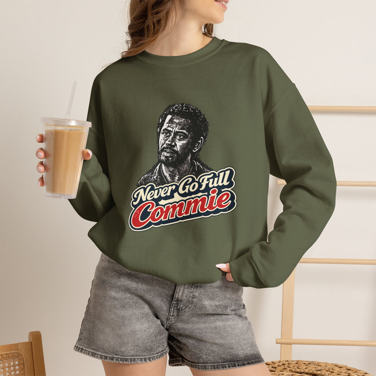 Never Go Full Commie - Crewneck Sweatshirt - Unisex